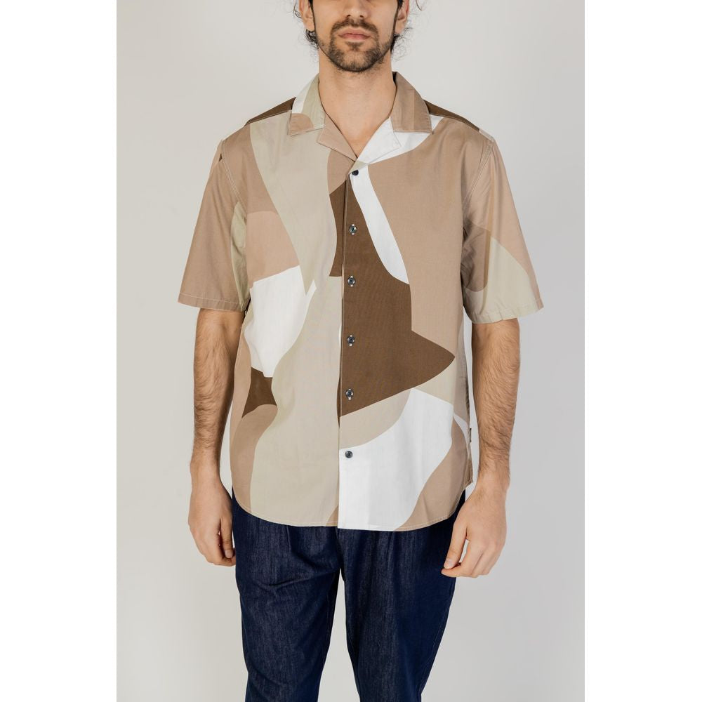 Only & Sons Brown Short-Sleeved Cotton Shirt