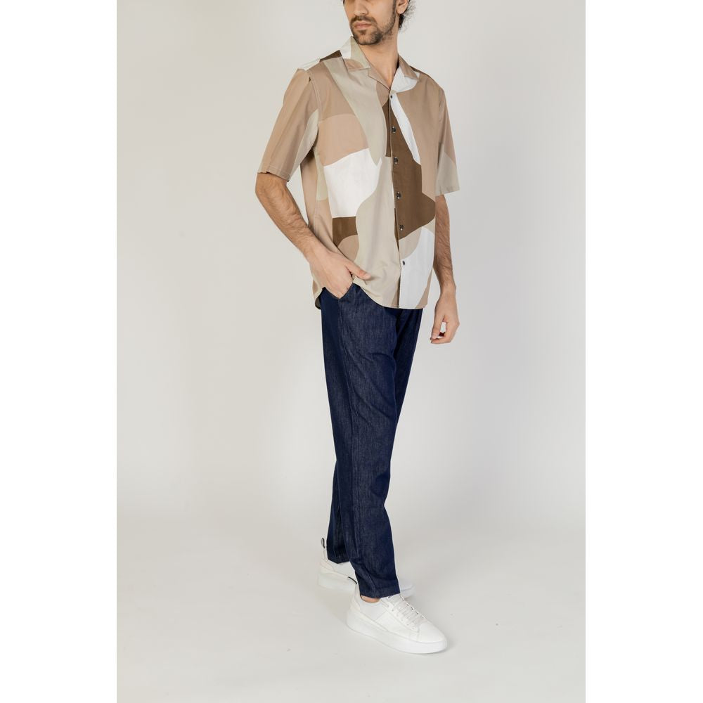 Only & Sons Brown Short-Sleeved Cotton Shirt