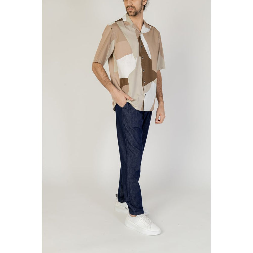 Only & Sons Braunes Kurzarmhemd aus Baumwolle