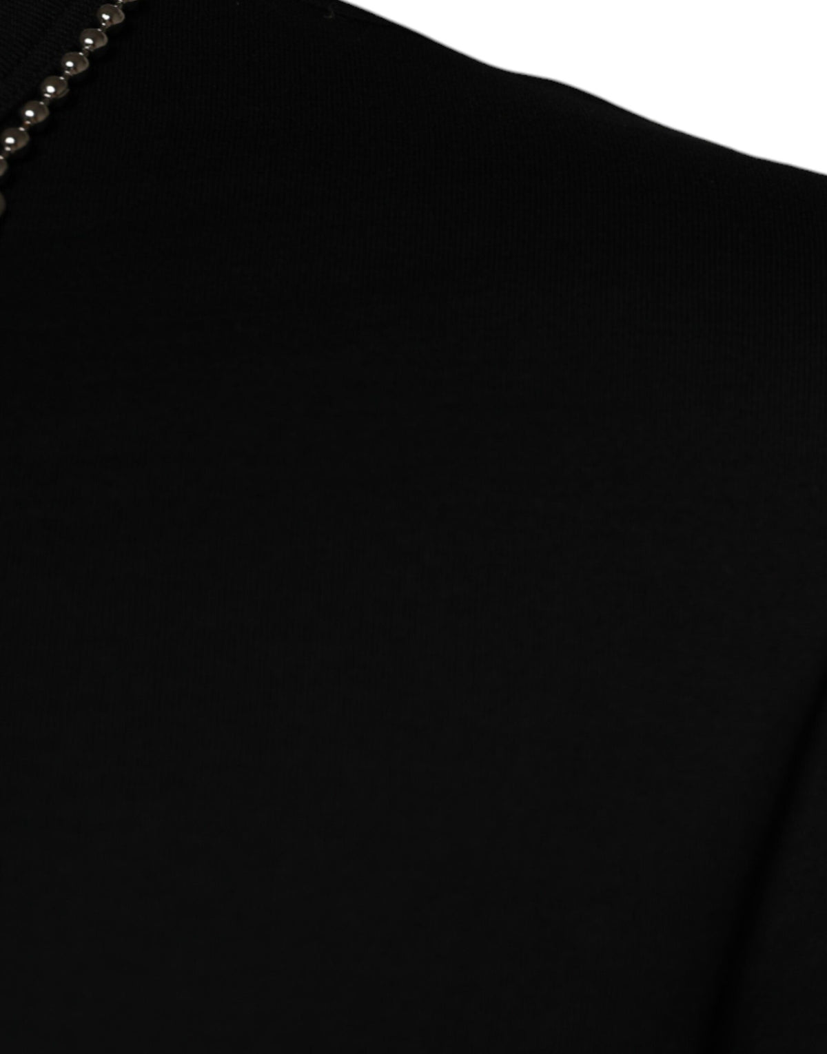 Dolce & Gabbana Black Cotton Chain Embellished T-shirt