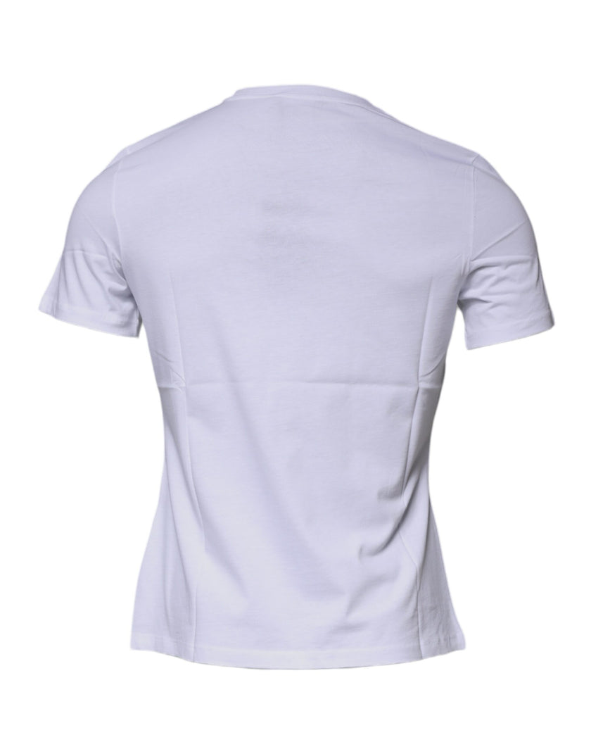 Versace weißes T-Shirt mit Rundhalsausschnitt und Medusa-Print aus Baumwolle