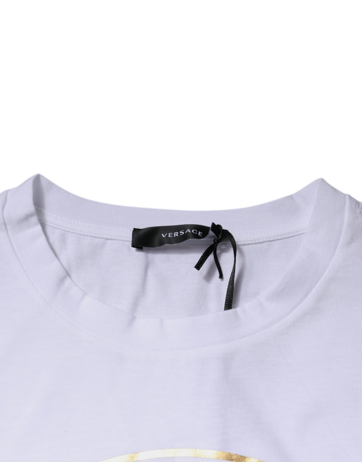 Versace White Cotton Crew-Neck T-Shirt with Medusa Print
