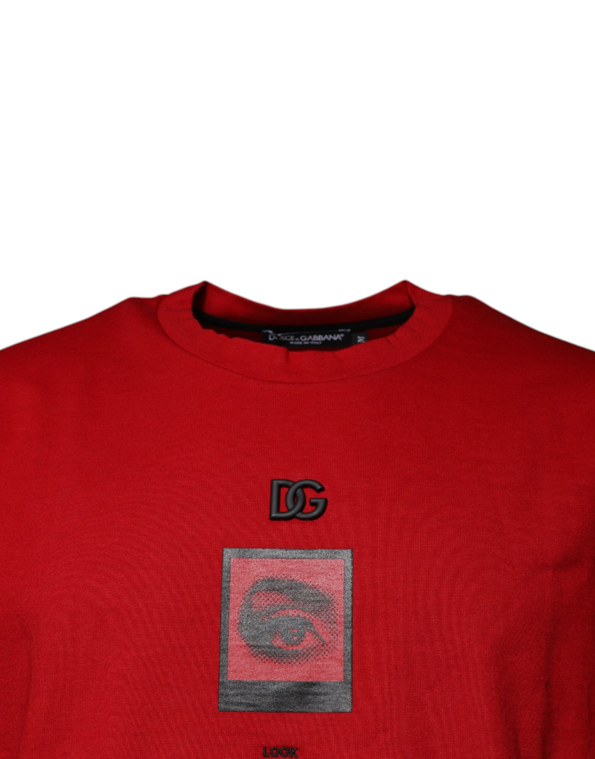 Dolce & Gabbana Red DG Eye Cotton Crew Neck T-Shirt