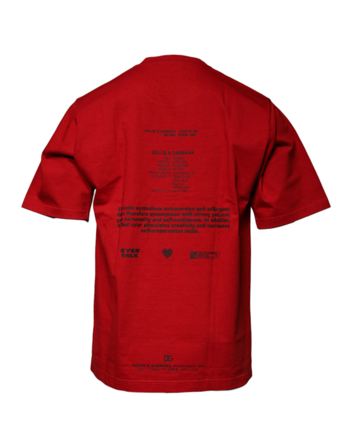 Dolce & Gabbana Red DG Eye Cotton Crew Neck T-Shirt
