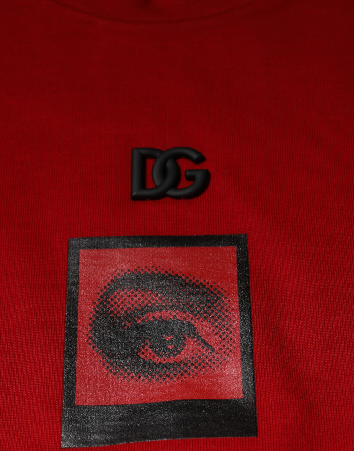 Dolce & Gabbana Red DG Eye Cotton Crew Neck T-Shirt