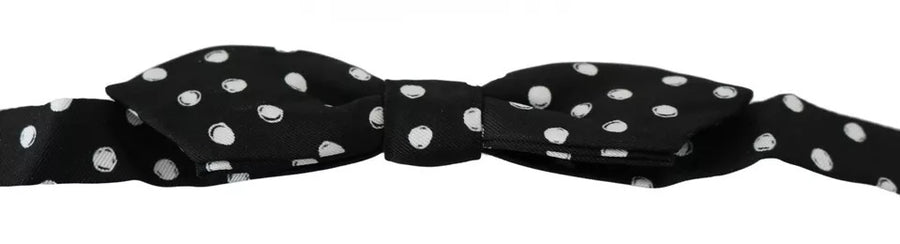 Dolce & Gabbana Black Polka Dot Adjustable Bow Tie