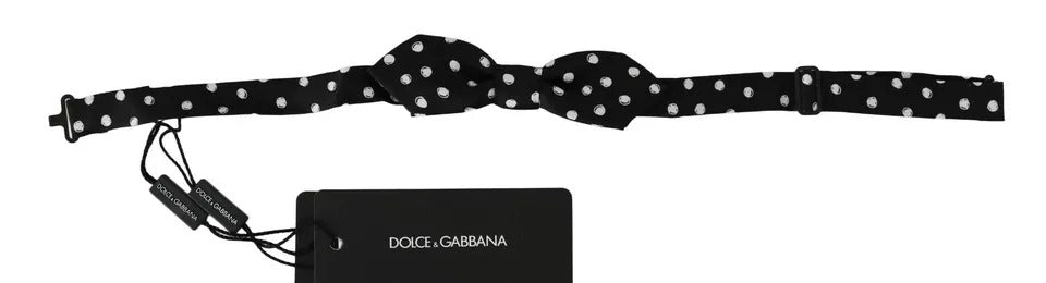 Dolce & Gabbana Black Polka Dot Adjustable Bow Tie