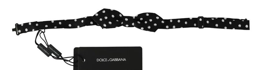 Dolce & Gabbana Black Polka Dot Adjustable Bow Tie