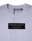 Dolce & Gabbana White cotton crew neck T-shirt with logo print