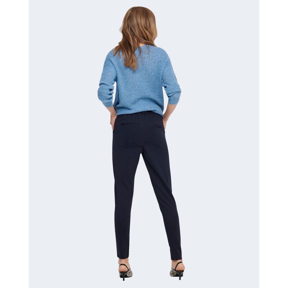 Only blue casual trousers made of viscose