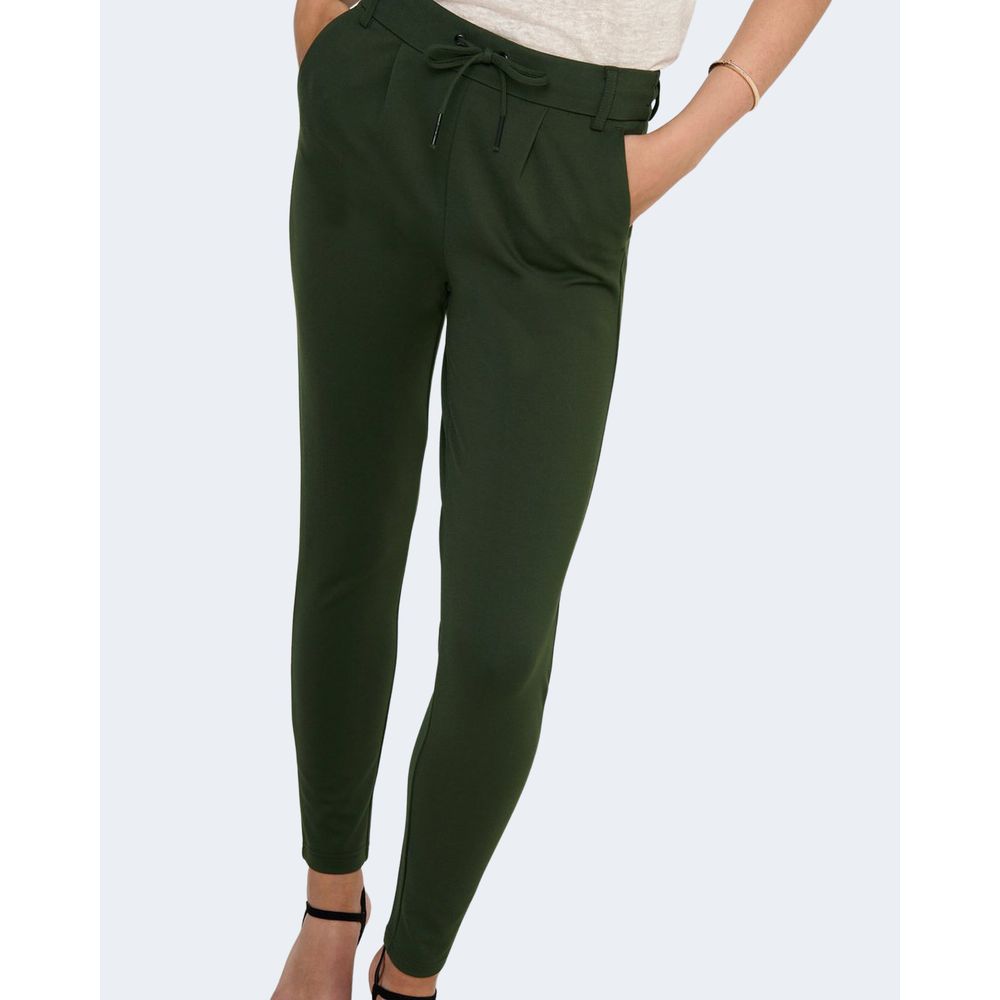 Only green viscose trousers in a casual look