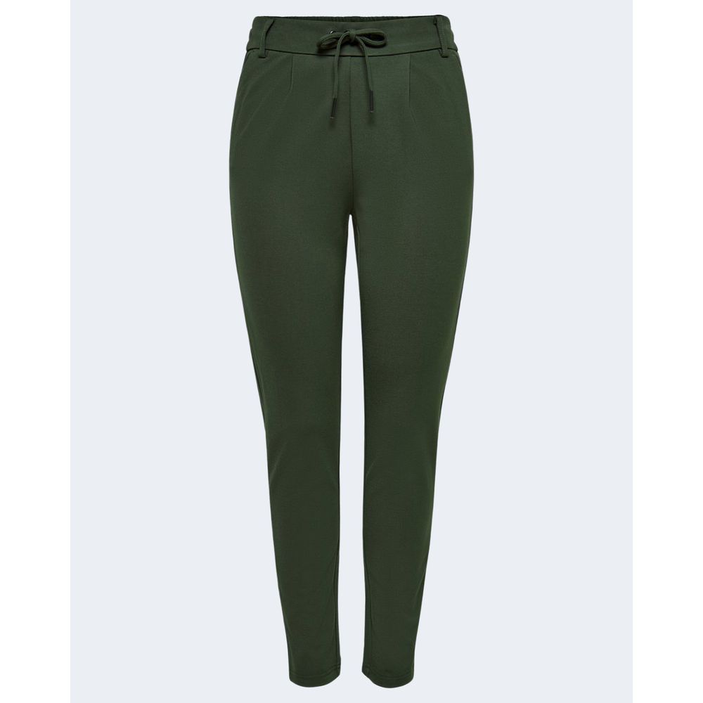 Only green viscose trousers in a casual look