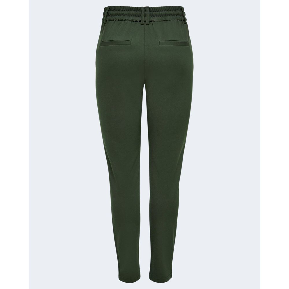 Only green viscose trousers in a casual look