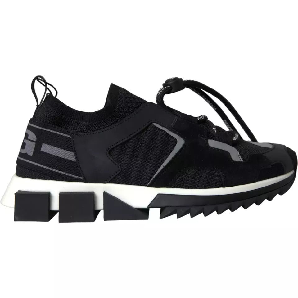 Dolce & Gabbana Black White Logo Sorrento Men's Sneakers Shoes