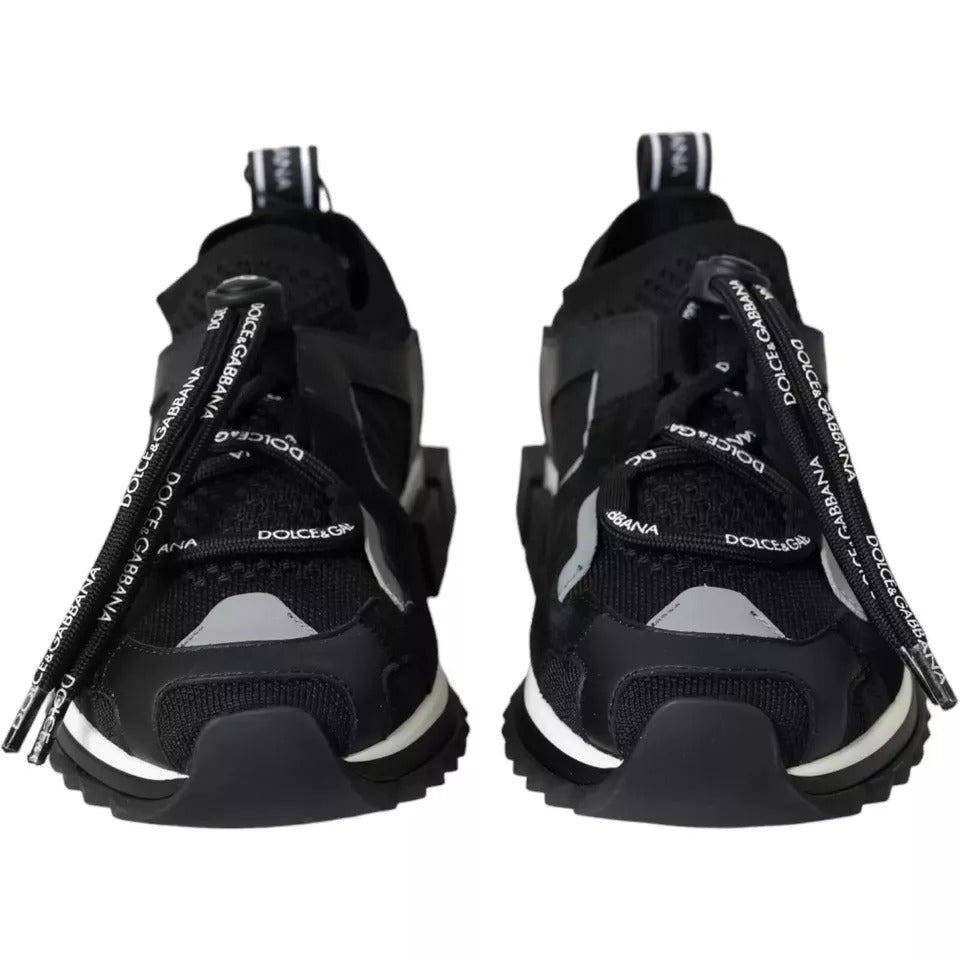 Dolce & Gabbana Black White Logo Sorrento Men's Sneakers Shoes
