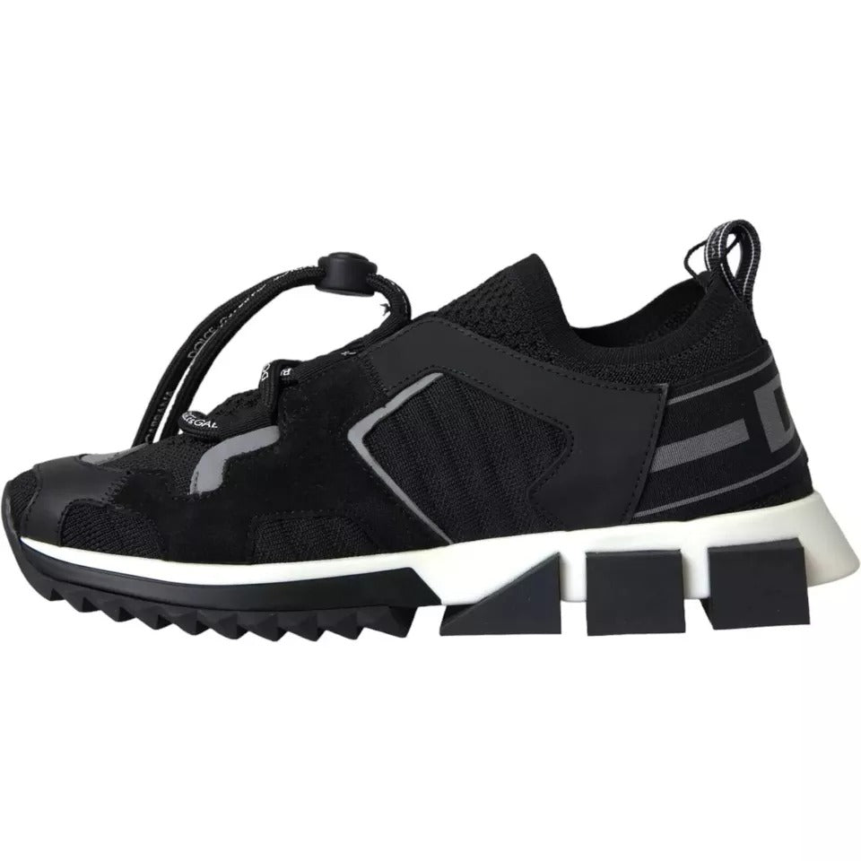 Dolce & Gabbana Black White Logo Sorrento Men's Sneakers Shoes
