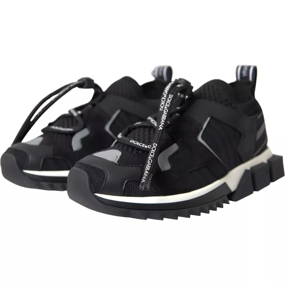 Dolce & Gabbana Black White Logo Sorrento Men's Sneakers Shoes
