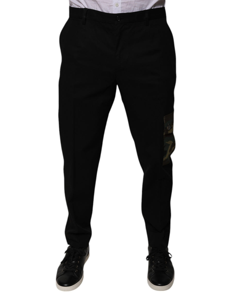 Dolce & Gabbana Black Cotton Men's Cargo Casual Pants
