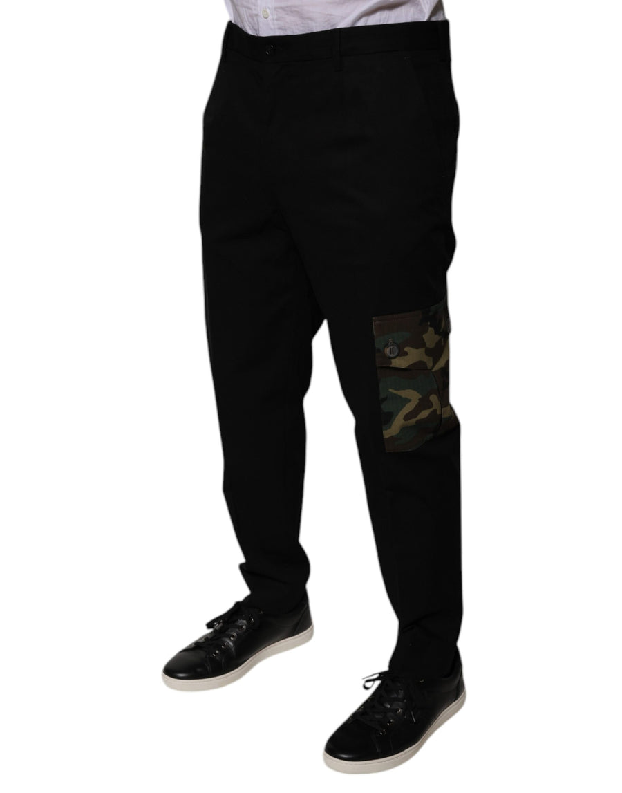 Dolce & Gabbana Black Cotton Men's Cargo Casual Pants