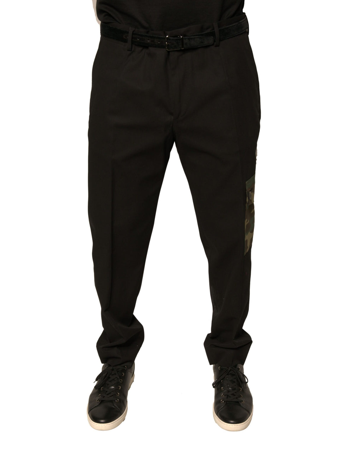 Dolce & Gabbana Black Cotton Men's Cargo Casual Pants