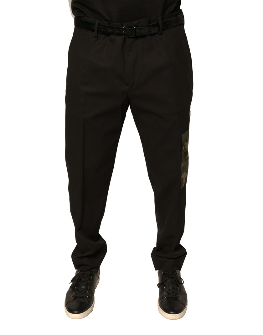 Dolce & Gabbana Schwarze Baumwolle Männer Cargo Freizeithosen