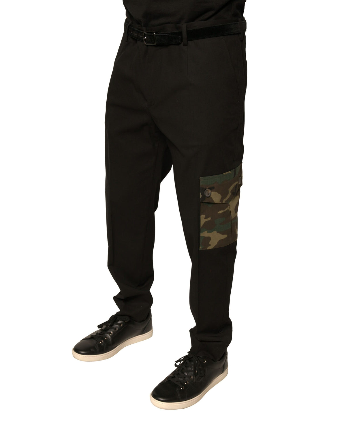 Dolce & Gabbana Black Cotton Men's Cargo Casual Pants