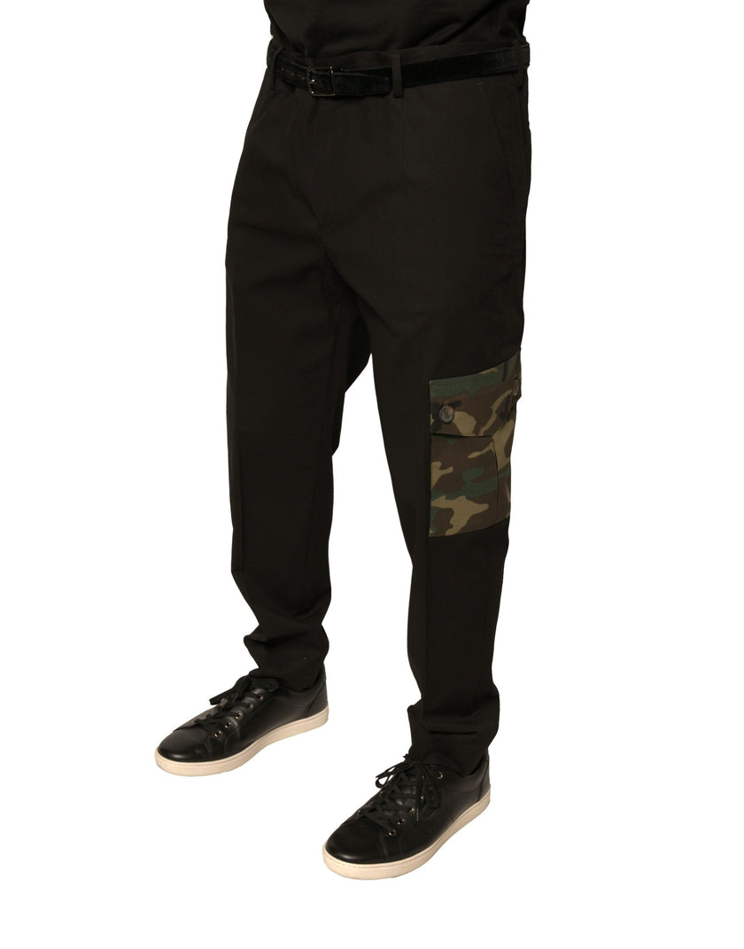 Dolce & Gabbana Schwarze Baumwolle Männer Cargo Freizeithosen
