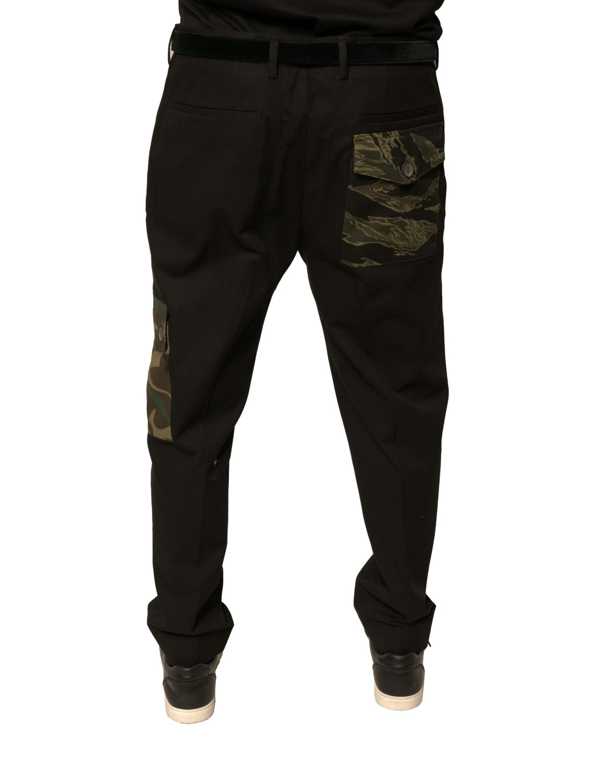 Dolce & Gabbana Black Cotton Men's Cargo Casual Pants