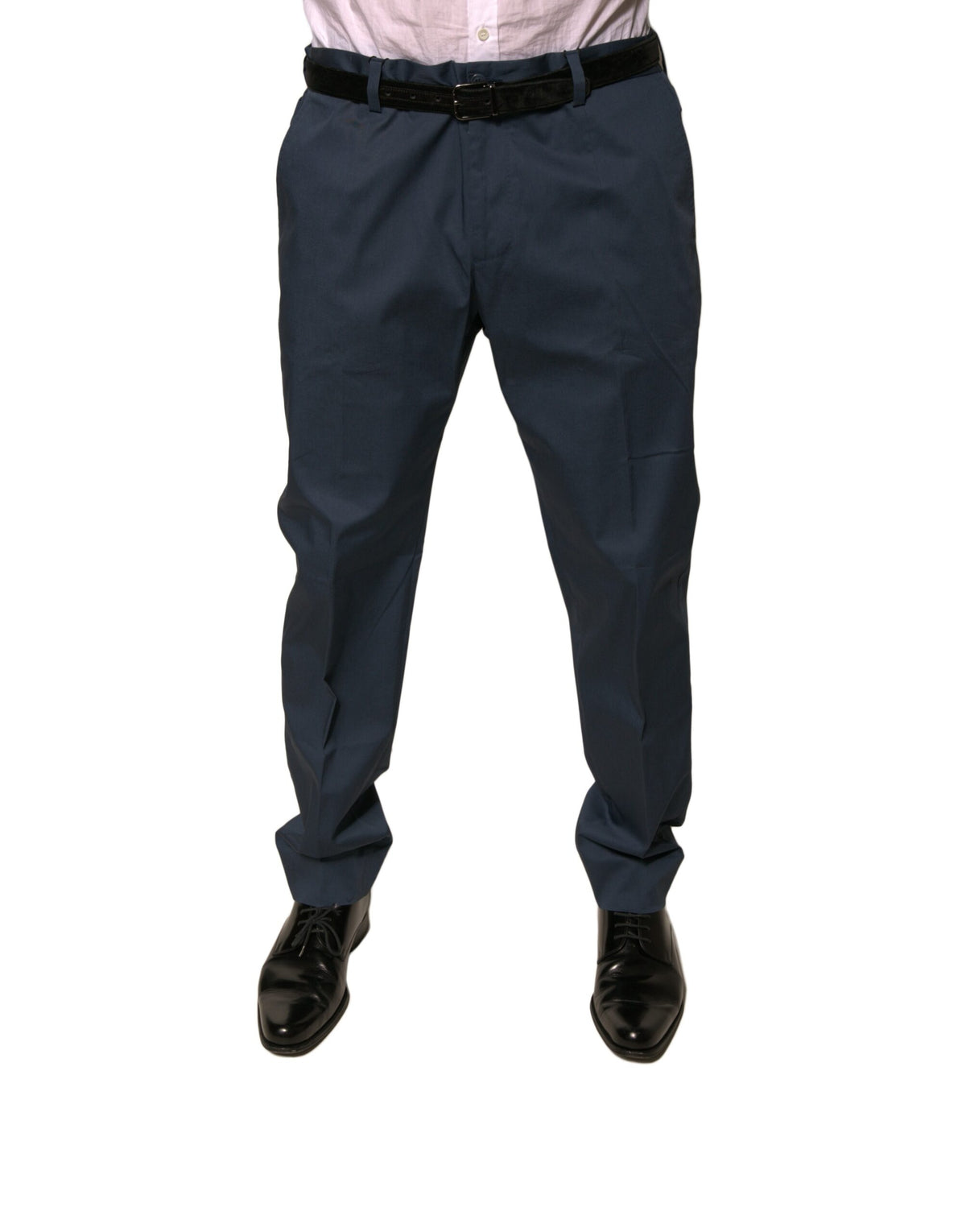 Dolce & Gabbana Dark Blue Cotton Stretch Skinny Men's Suit Trousers