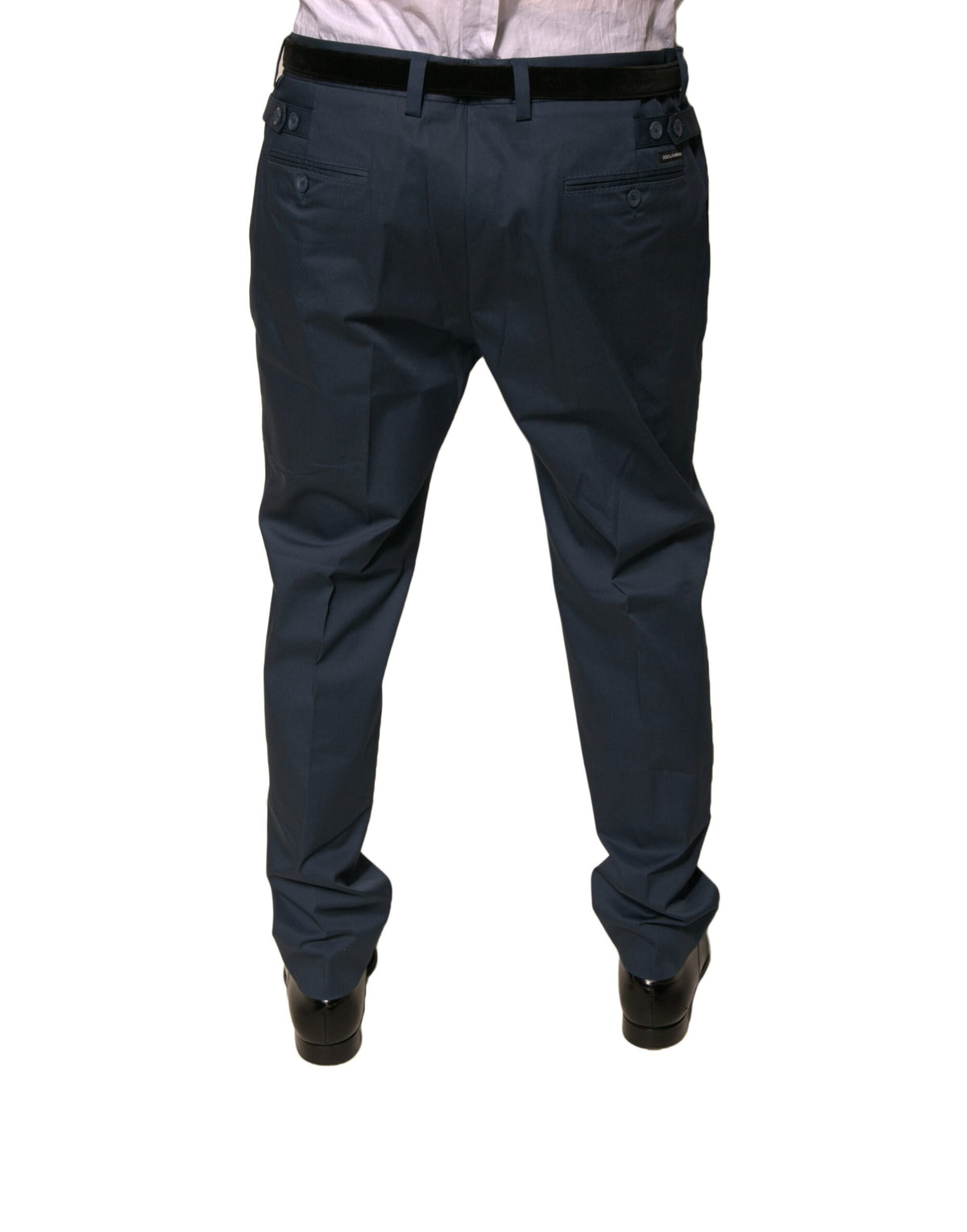 Dolce & Gabbana Dark Blue Cotton Stretch Skinny Men's Suit Trousers