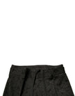 Dolce & Gabbana Schwarze Brokat Polyester Skinny Herren Anzughose