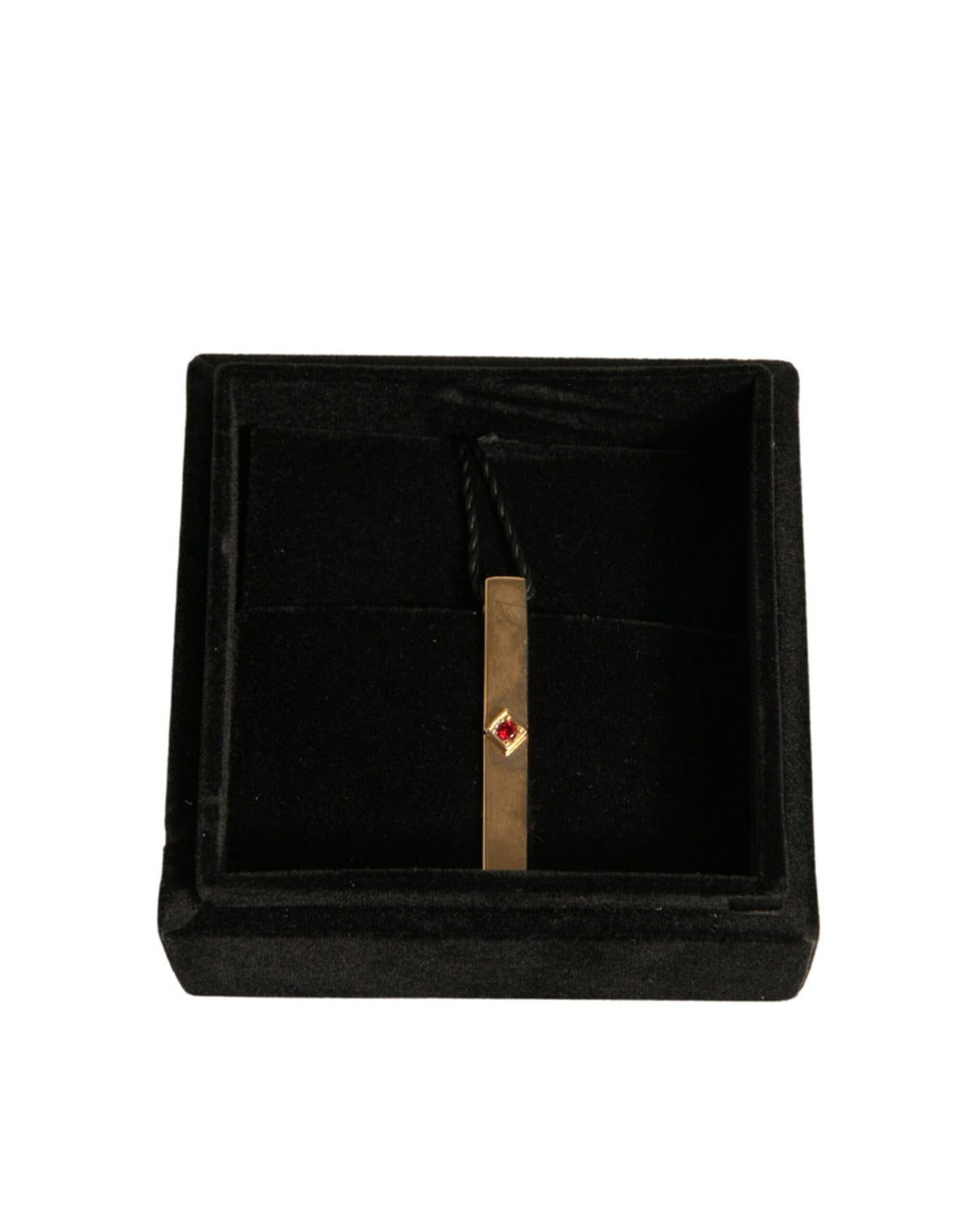 Dolce & Gabbana Gold Tone Brass Crystal Tie Clip Bar