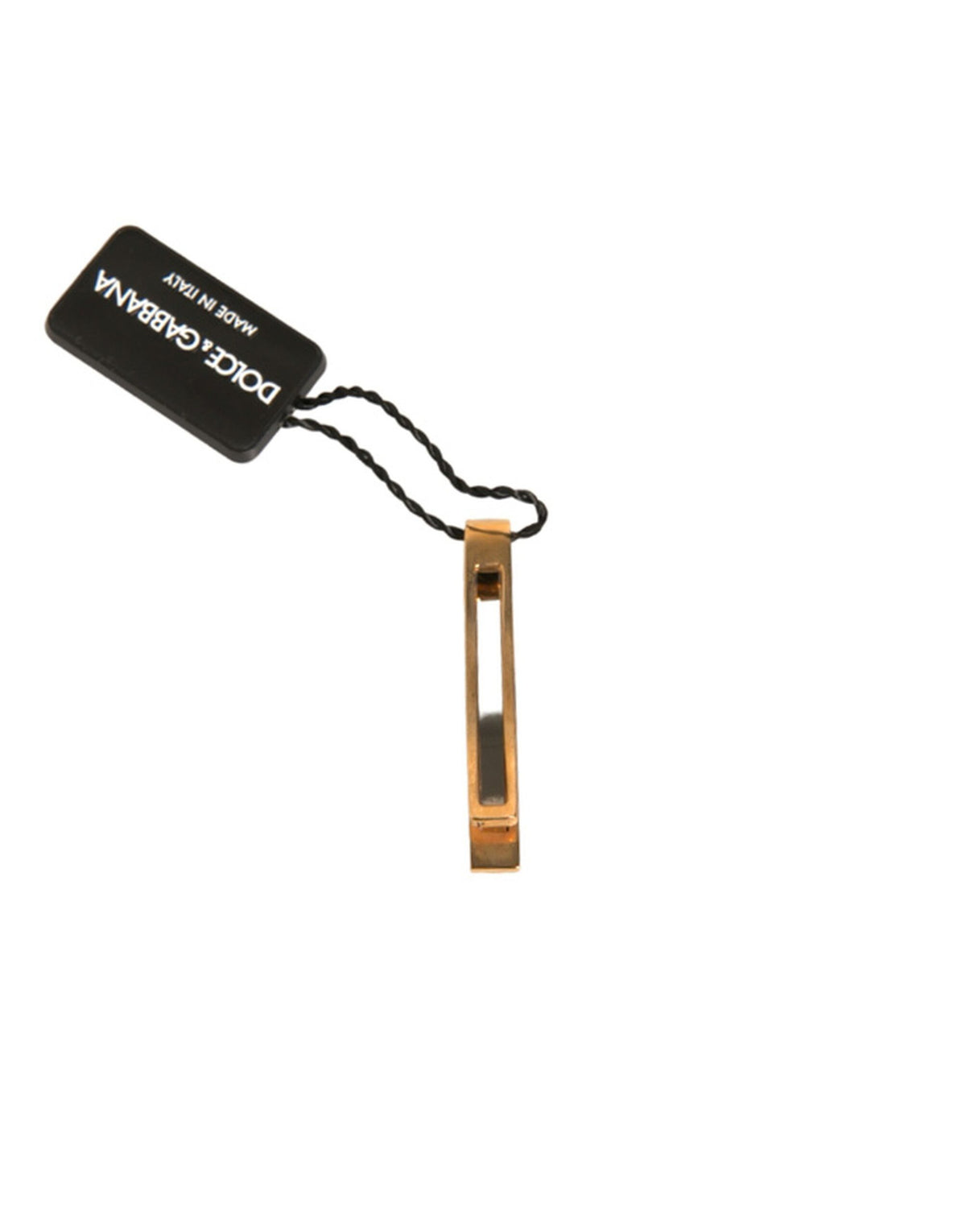 Dolce & Gabbana Gold Tone Brass Crystal Tie Clip Bar