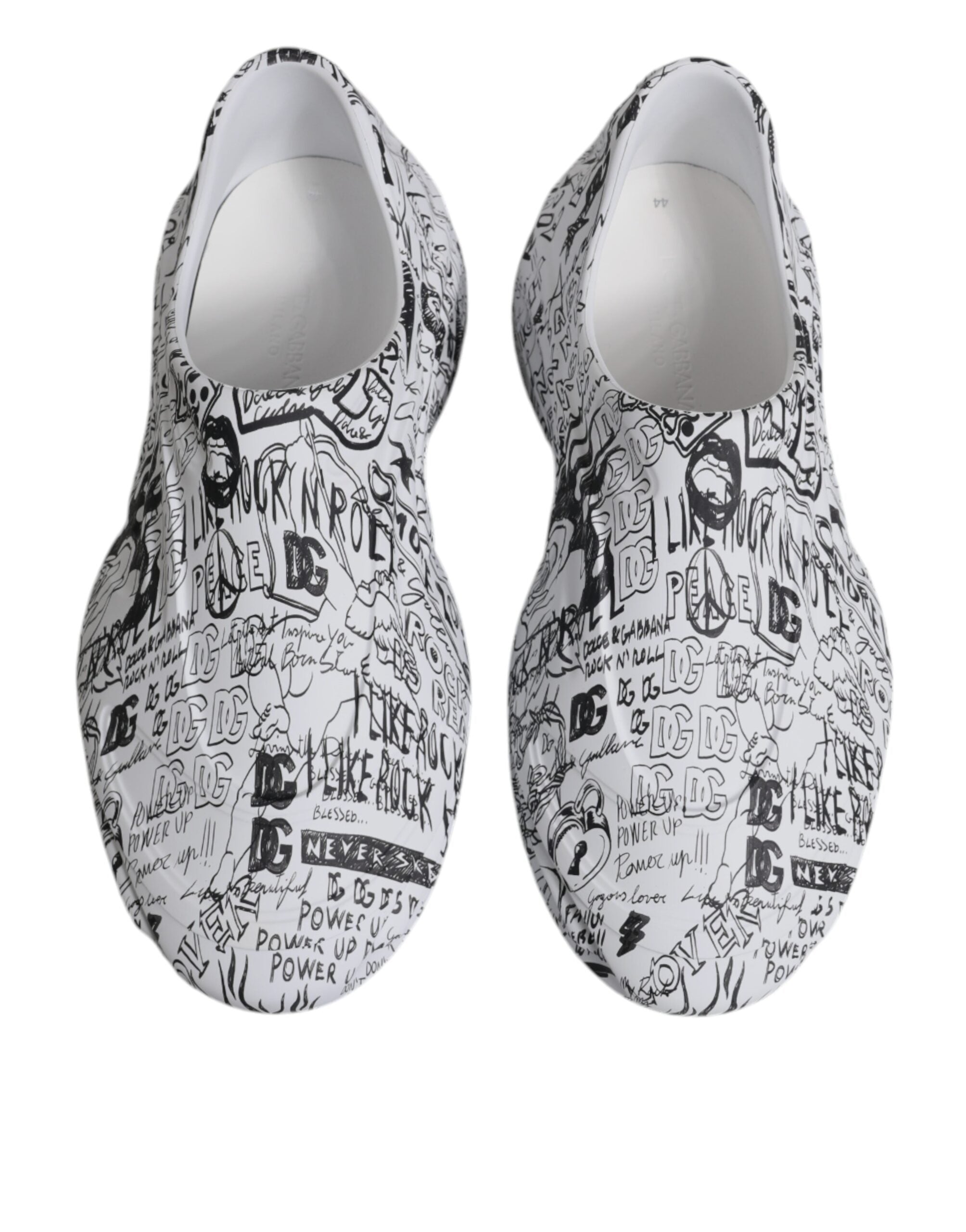 Dolce & Gabbana Weiß Schwarz Graffiti Daymaster Sneakers