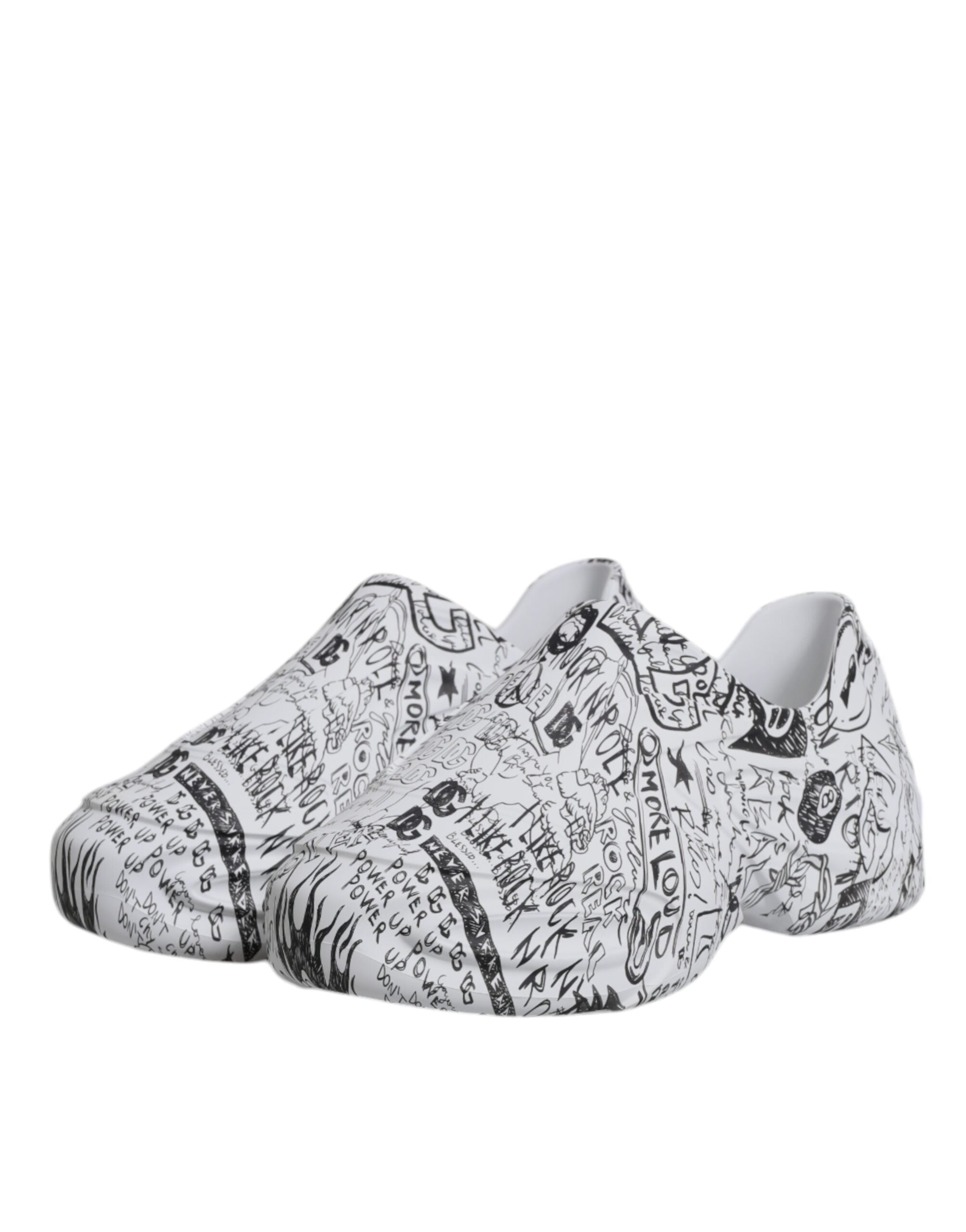 Dolce & Gabbana Weiß Schwarz Graffiti Daymaster Sneakers