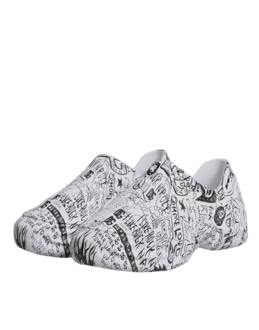 Dolce & Gabbana Weiß Schwarz Graffiti Daymaster Sneakers