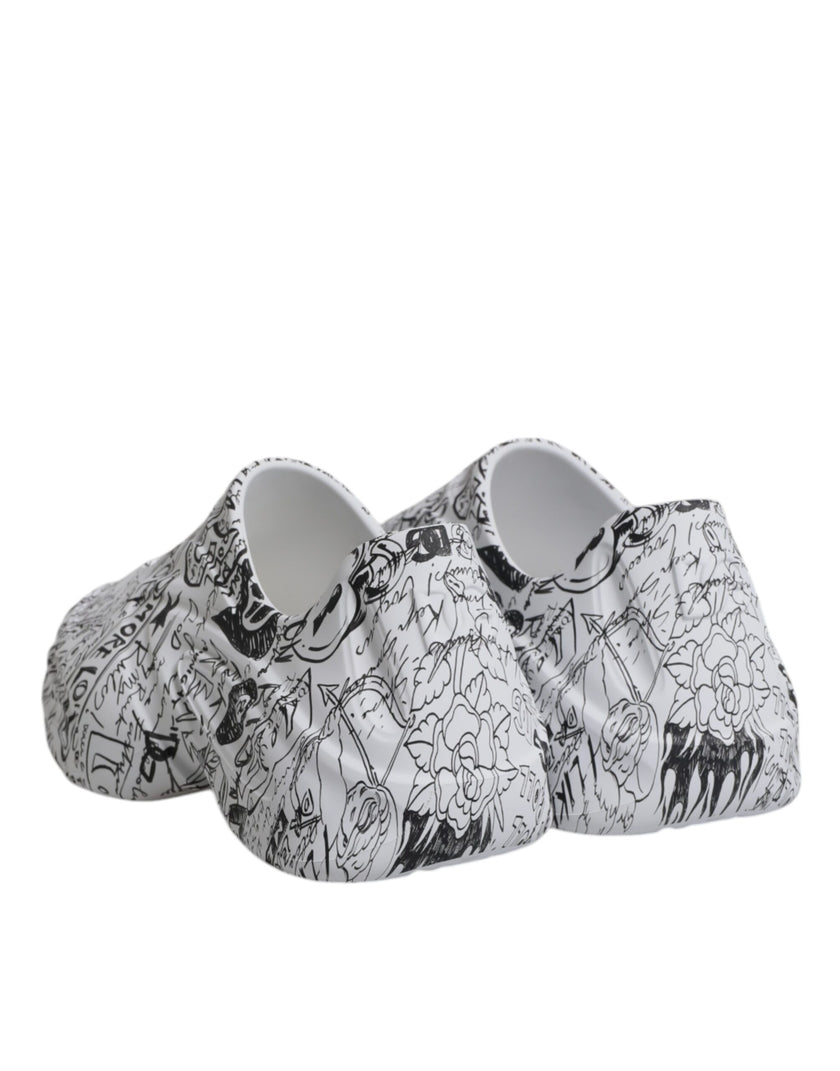 Dolce & Gabbana Weiß Schwarz Graffiti Daymaster Sneakers