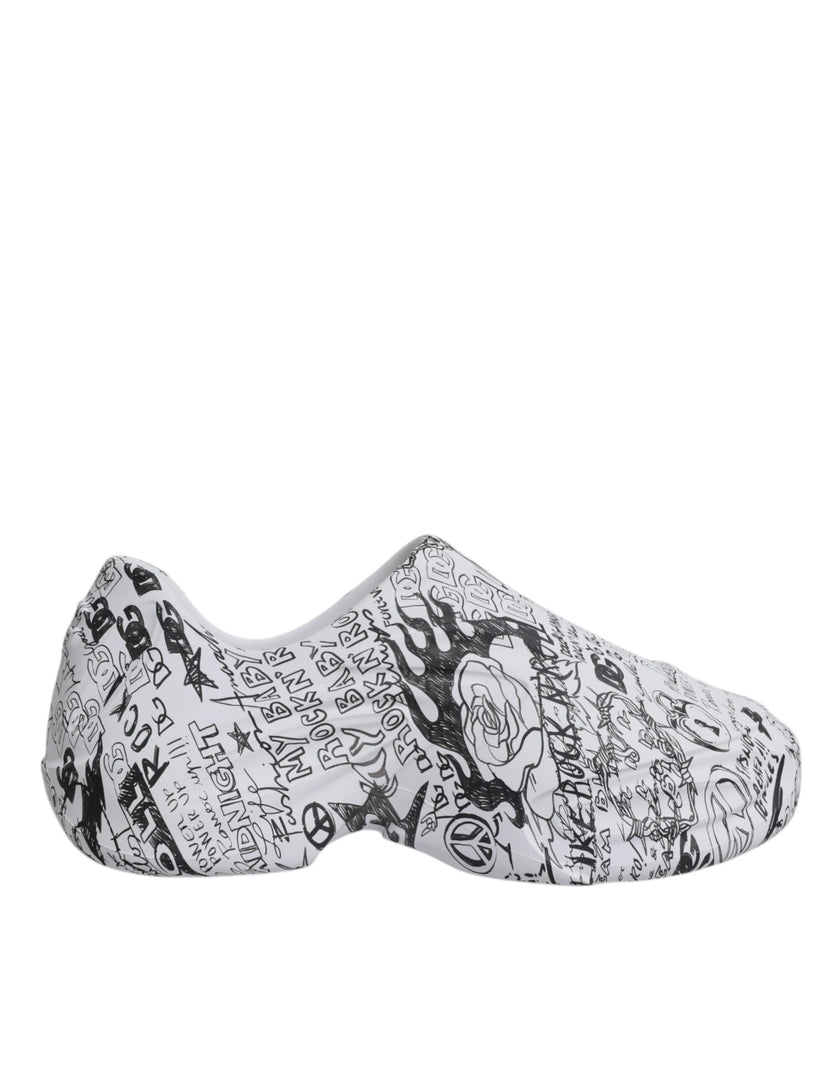 Dolce & Gabbana Weiß Schwarz Graffiti Daymaster Sneakers