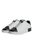 Dolce & Gabbana Weiß-Schwarz Leder Portofino Sneaker Schuhe