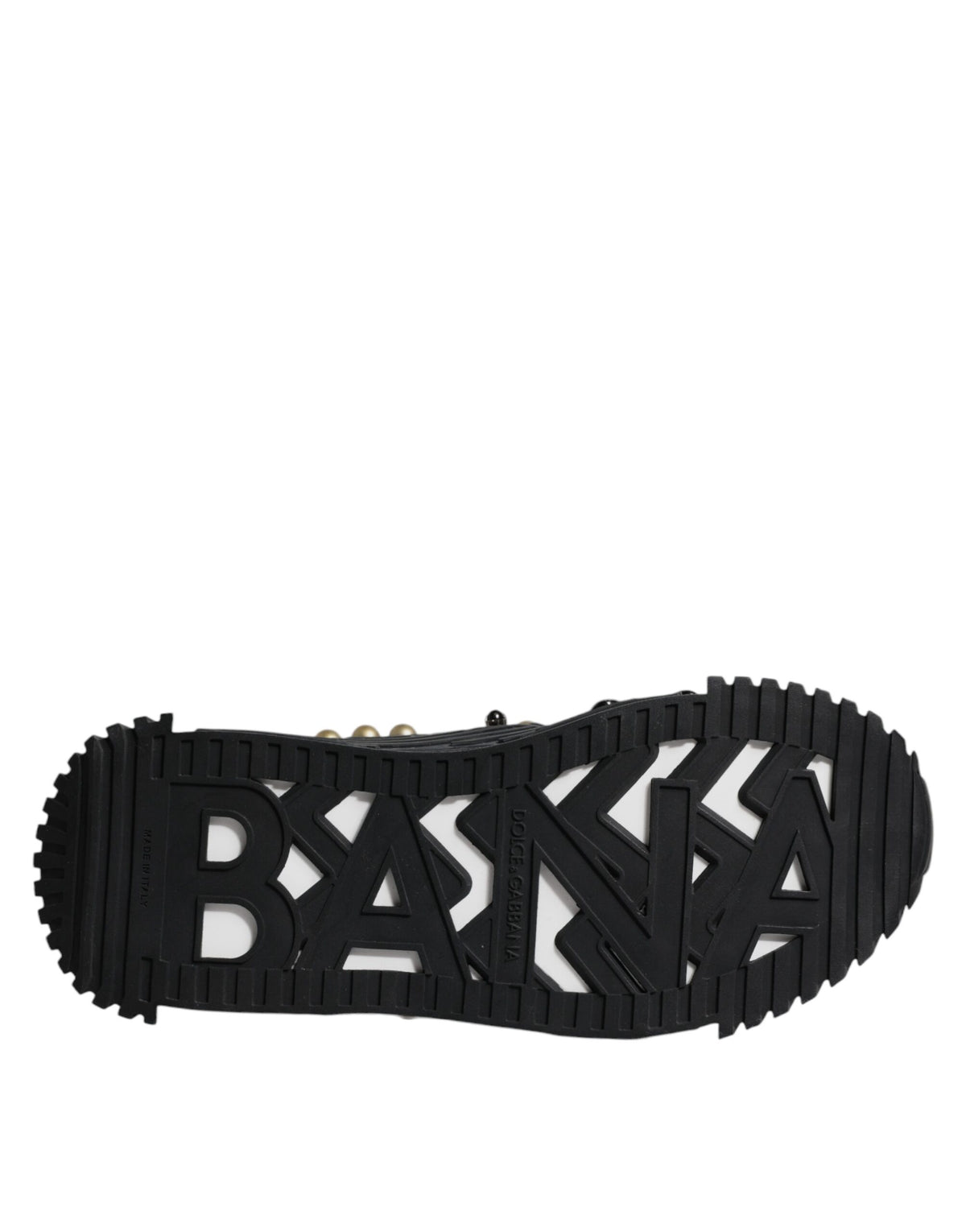 Dolce & Gabbana Black Leather Studded Sandals Shoes