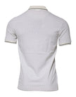 Dolce & Gabbana weißes gepunktetes Baumwoll-Polo-Shirt mit Kragen