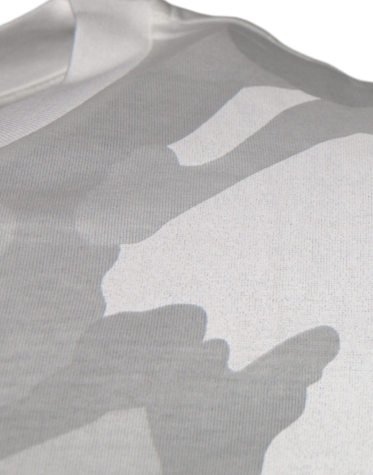 Dolce & Gabbana White Grey Camouflage Cotton Crew Neck T-Shirt