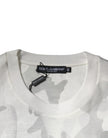 Dolce & Gabbana White Grey Camouflage Cotton Crew-Neck T-Shirt