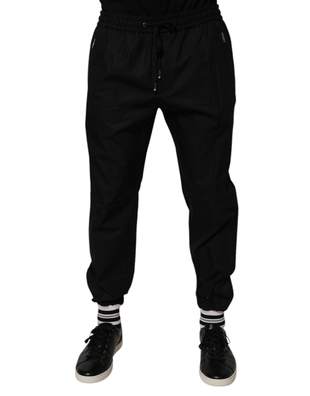 Dolce & Gabbana Black Cotton Men's Jogger Sweatpants Trousers