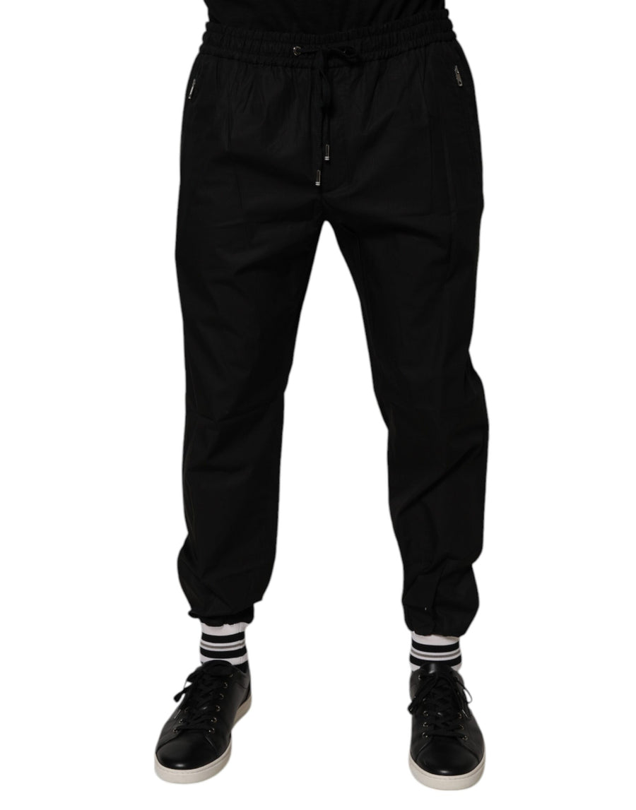 Dolce & Gabbana Black Cotton Men's Jogger Sweatpants Trousers
