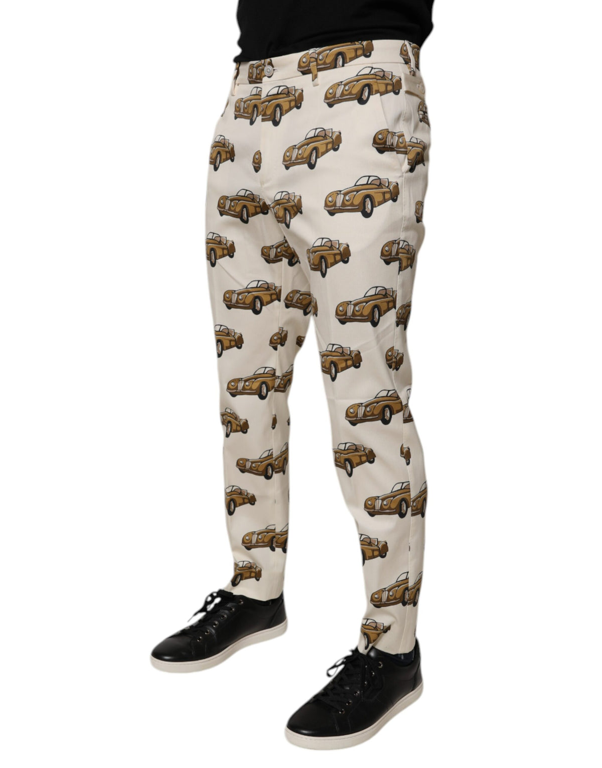 Dolce & Gabbana Off White Cars Cotton Skinny Men's Denim Jeans