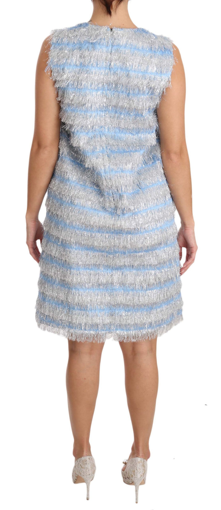 Dolce & Gabbana Light Blue Silver Sheath Dress
