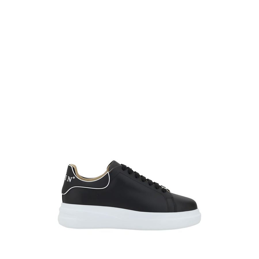 Philipp Plein Black Bos Taurus Calf Leather Low-Top Sneakers