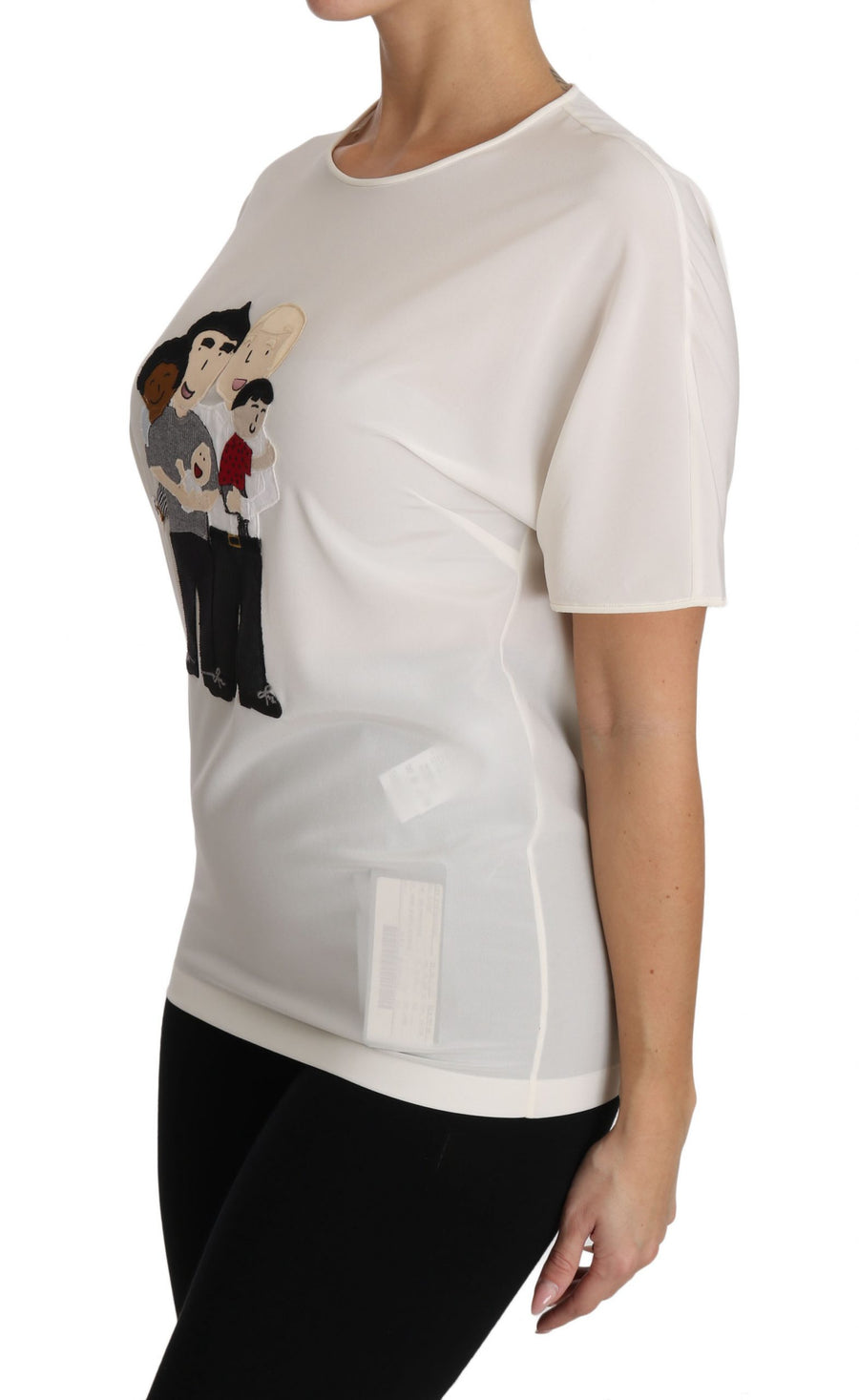 Dolce & Gabbana White Stretch Silk T-Shirt #dgfamily
