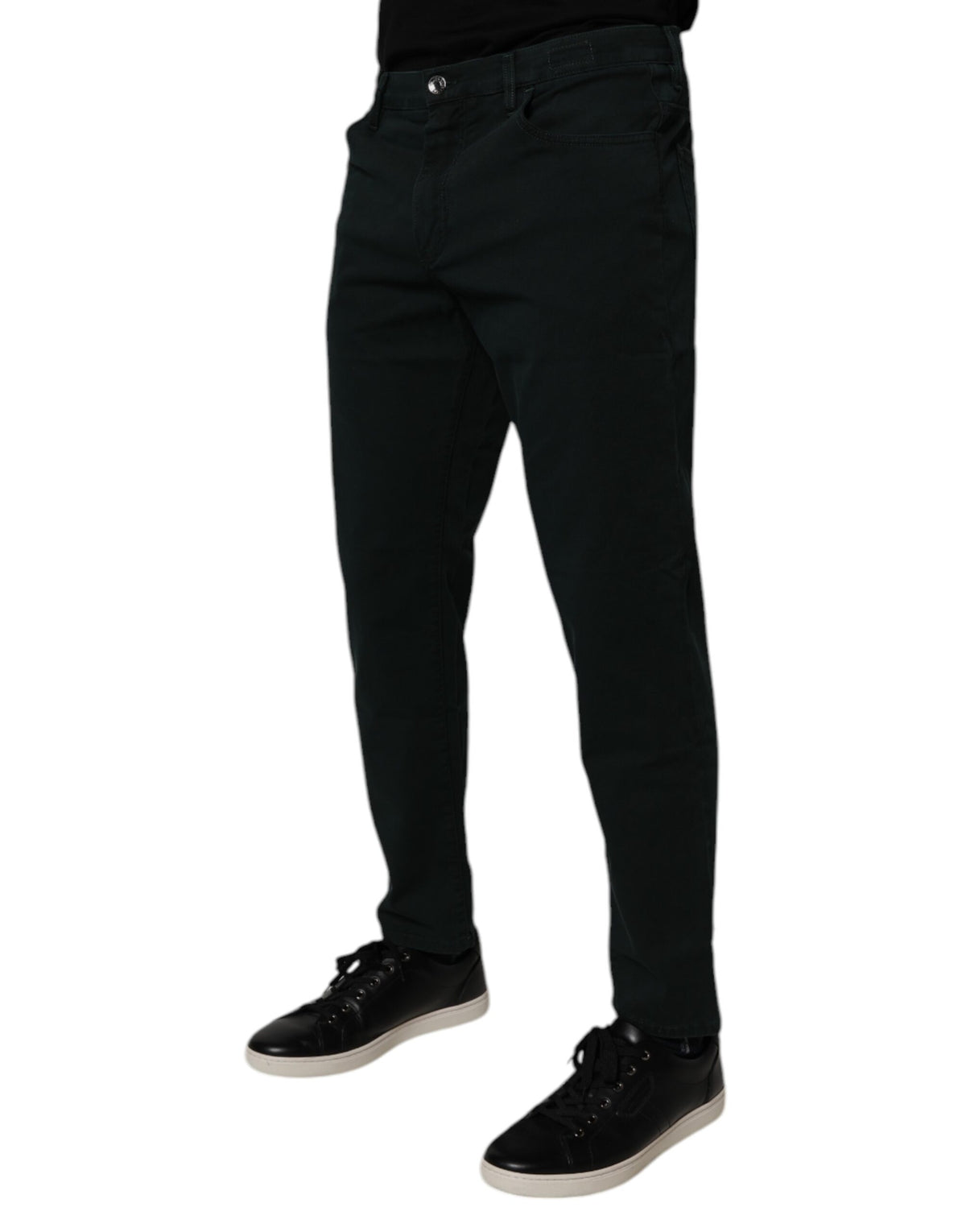 Dolce & Gabbana Dark Green Cotton Loose Men's Denim Jeans